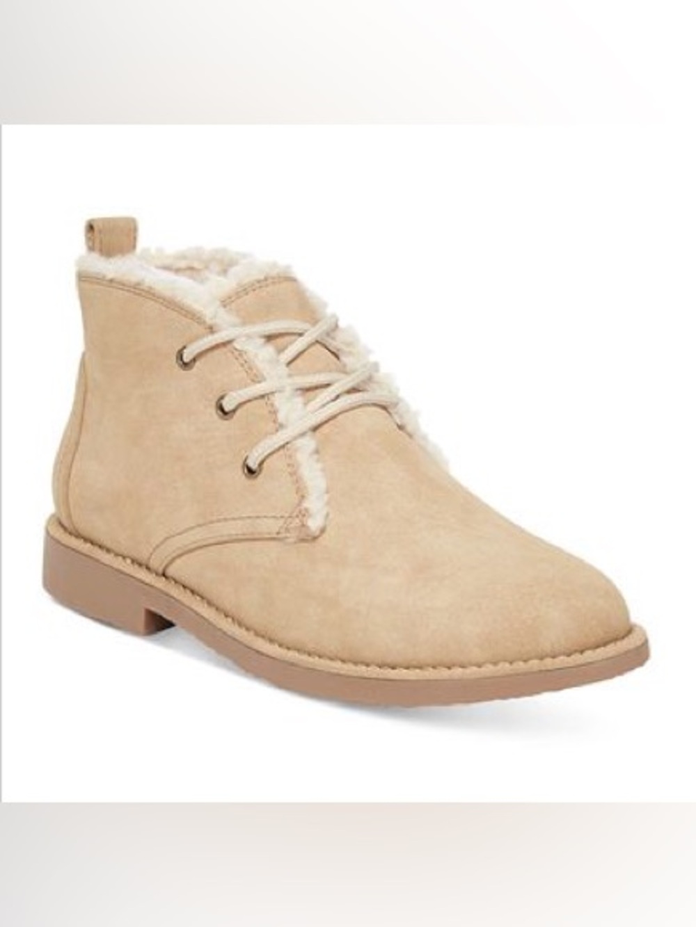 New! Seven Dials Mallory Suede Feel low boots Natural Light Tan color size 6
